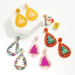 Teardrop Shaped Christmas Tree Drop Earrings.

- Approximately 2.5" L