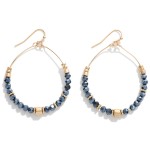 Wholesale beaded Wire Hoop Drop Earrings Gold Bead Accents L