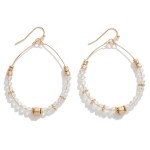 Wholesale beaded Wire Hoop Drop Earrings Gold Bead Accents L