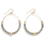 Wholesale beaded Wire Hoop Drop Earrings Gold Bead Accents L