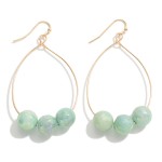 Wholesale gold Metal Wire Drop Earrings Iridescent Beads L