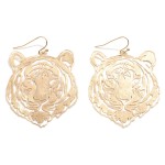 Wholesale gold Laser Cut Tiger Drop Earring L