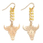 Wholesale linked Drop Earring Bull Bones Flowers L