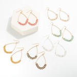Wholesale metal Twist Drop Earrings Linked Chevron Color Accents L
