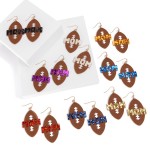 Wholesale glitter Mom Football Drop Earrings L