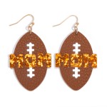 Wholesale glitter Mom Football Drop Earrings L