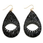 Glitter Teardrop Earring With Eyelash Outline

- Approximately 2.75" L