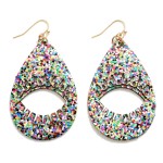 Glitter Teardrop Earring With Eyelash Outline

- Approximately 2.75" L