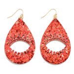 Glitter Teardrop Earring With Eyelash Outline

- Approximately 2.75" L