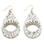 Glitter Teardrop Earring With Eyelash Outline

- Approximately 2.75" L