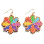 Wooden Snowflake Drop Earrings.

- Approximately 2" L