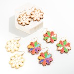 Wholesale wooden Snowflake Drop Earrings L