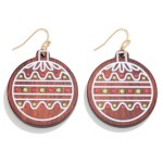 Wholesale wooden Ornament Christmas Cookie Drop Earrings L