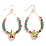 Heishi Beaded Teardrop Earrings Featuring Snowman Charms.

- Approximately 2.75" L