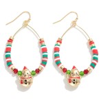 Heishi Beaded Teardrop Earrings Featuring Snowman Charms.

- Approximately 2.75" L