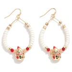 Wholesale heishi Beaded Teardrop Earrings Snowman Charms L