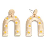 Wholesale gold Arch Drop Earrings Enamel Flower L