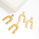 Wholesale gold Arch Drop Earrings Enamel Flower L