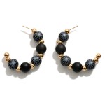 Wholesale beaded Halloween Hoop Earrings Spiderweb Gold Beads Diameter