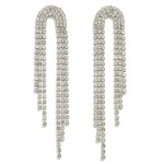 Wholesale long Rhinestone Tassel Drop Earrings Arch Accents L