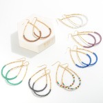 Wholesale beaded Teardrop Earrings Gold Metal Beads L