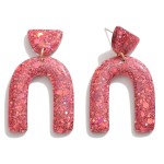 Glitter Arch Drop Earrings 

- Approximately 2" L