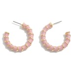 Wholesale enamel Wrapped Drop Hoop Gold Detail L
