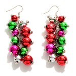 Wholesale linked Christmas Ornament Beaded Drop Earrings L