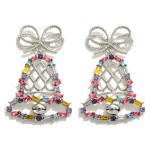 Wholesale rhinestone Encrusted Christmas Bells Drop Earrings L