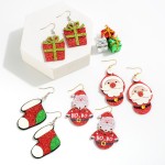 Wholesale glitter Santa Drop Earrings L
