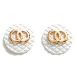 Wholesale gold Enamel Double Circle Stud Earrings W