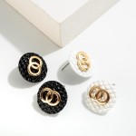 Gold Tone and Enamel Double Circle Stud Earrings.

- Approximately 1" W