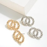 Wholesale rhinestone Double Circle Stud Earrings W
