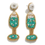 Wholesale beaded Champaign Glass Drop Earrings L