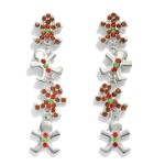 Linked Metal Gingerbread Man Drop Earrings Featuring Rhinestone Accents.

- Approximately 2.5" L