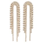 Wholesale statement Crystal Arch Tassel Post Drop Earrings L