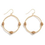 Wholesale beaded Hoop Drop Earrings Rhinestone Accents L