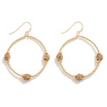 Beaded Hoop Drop Earrings With Rhinestone Accents.

- Approximately 2" L