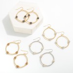 Wholesale beaded Hoop Drop Earrings Rhinestone Accents L