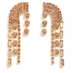 Flowing Rhinestone Drop Earrings 

- Approximately 2" L