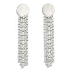 Statement Rhinestone Tassel Post Drop Earrings.

- Approximately 3" L