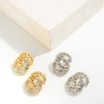 Wholesale rhinestone Double Circle Post Drop Earrings L
