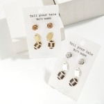 Wholesale set Three Rhinestone Football Stud Earrings W
