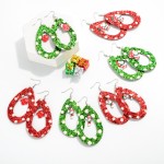 Long Glitter Christmas Teardrop Earrings Featuring Enamel Mitten Charms.

- Approximately 3.5" L