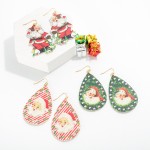 Wholesale santa Teardrop Earrings Rhinestone Border Accent L