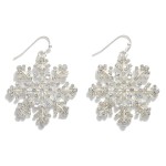 Wholesale rhinestone Encrusted Metal Snowflake Drop Earrings L