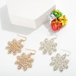 Wholesale rhinestone Encrusted Metal Snowflake Drop Earrings L