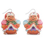 Wholesale textured Metal Gingerbread Man Drop Earrings L