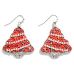 Metal Christmas Tree Drop Earrings With Seed Bead Inlays.

- Approximately 1.5" L 