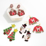 Wholesale seed Bead Gingerbread Man House Post Drop Earrings L